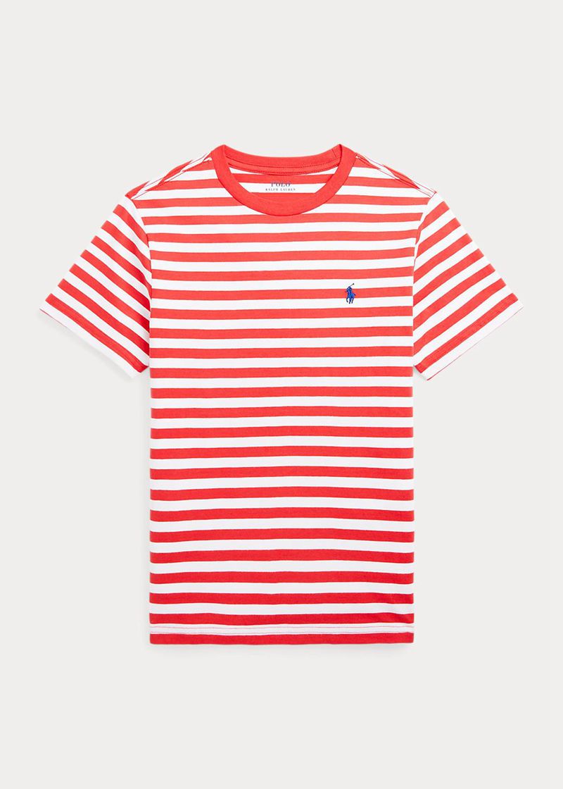 Camiseta Ralph Lauren Niño 6-14 Años Striped Cotton Jersey Chile Rojas MDKNJ-7123